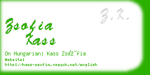 zsofia kass business card